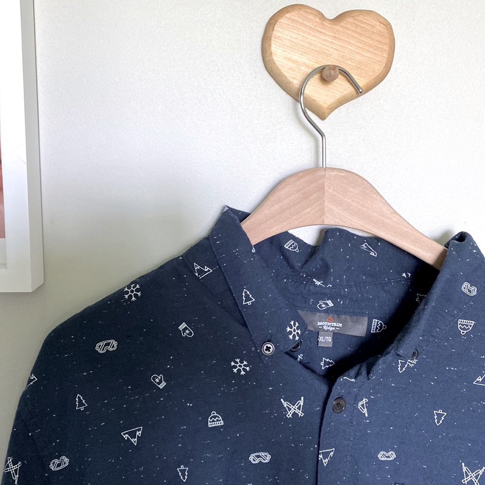 Mountain Ridge Alpine Print Button Up